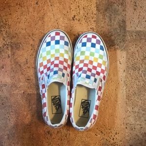 Rainbow checkered vans